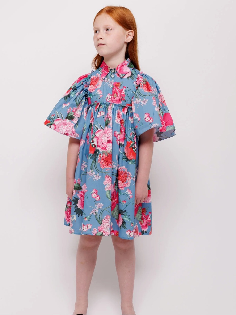 Floral Dress with Flutter Sleeves (same style different pattern as stock photo)